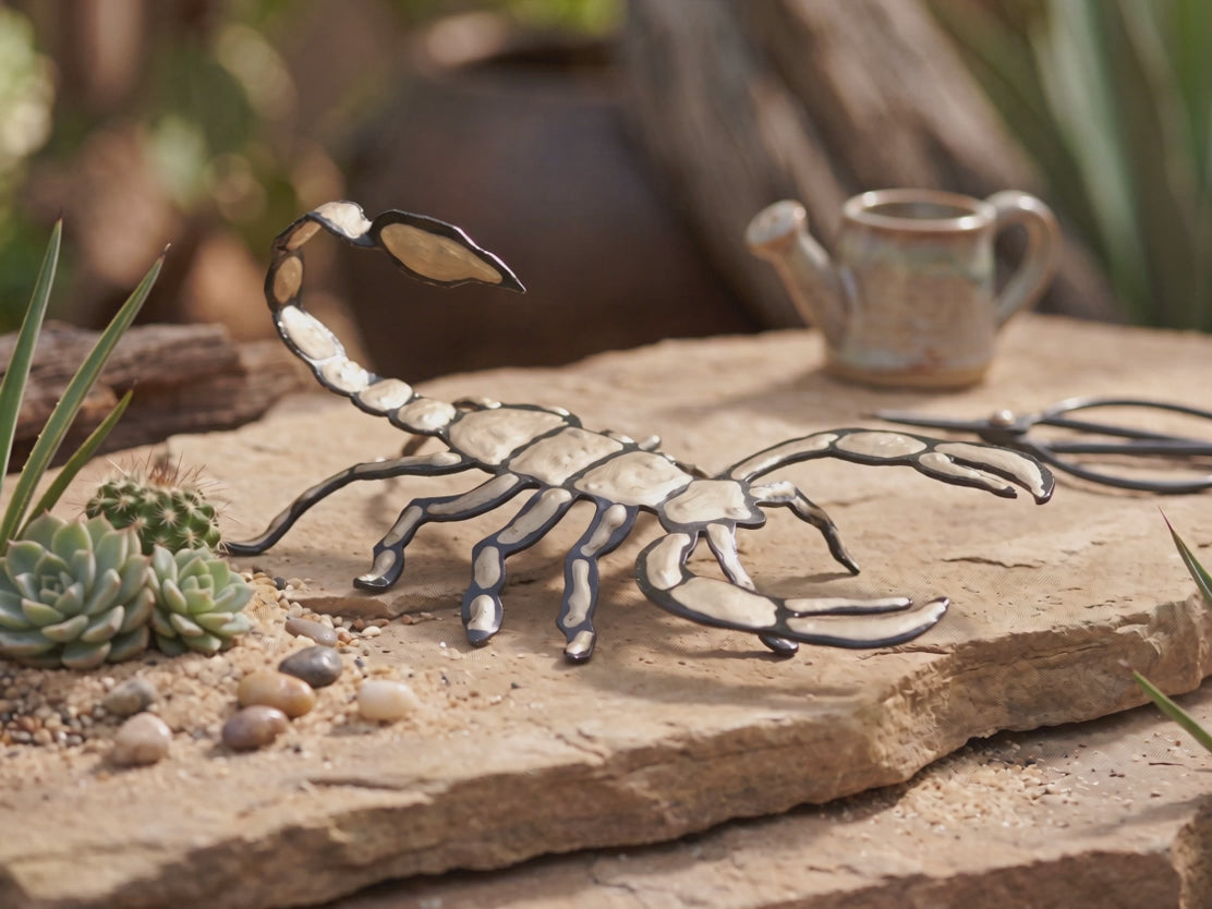 Hand-Painted Steel Scorpion Sculpture