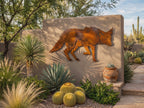 Rusted Steel Prowling Coyote Wall Art