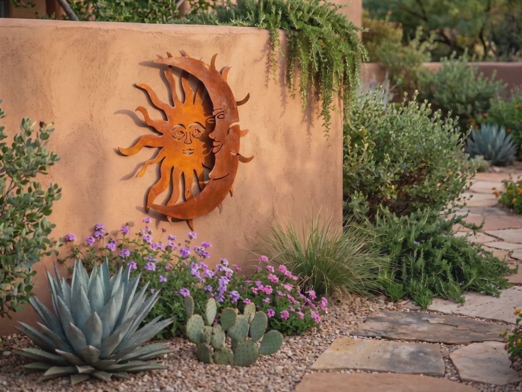 Rusted Steel Barrel Cactus Sculpture